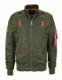 ALPHA INDUSTRIES Prehodna jakna 'Falcon II' temno zelena / oranžna - Pepit.si