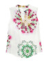 Desigual Bluse 'ROSEN' bela / roza / zelena / limona - Pepit.si