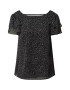 Dorothy Perkins Bluza 'DOUBLE RUFFLE TEE' črna - Pepit.si