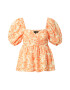 Dorothy Perkins Bluza pastelno rumena / marelica / rjasto rdeča - Pepit.si