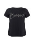 Dorothy Perkins Curve T-Shirt 'BONSOIR' črna / srebrna - Pepit.si