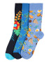 Happy Socks Nogavice 'Midsummer' modra / mornarska / dimno modra / kari - Pepit.si