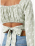 HOLLISTER Bluza pastelno zelena / bela - Pepit.si