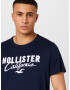 HOLLISTER Majica marine / bela - Pepit.si