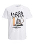 Jack & Jones Junior Majica bela / črna / oranžna - Pepit.si