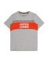 Jack & Jones Junior Majica 'CONRAD' bela / pegasto siva / rdeča / črna - Pepit.si