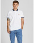 JACK & JONES Majica 'Logan' mornarska / grenada / bela - Pepit.si