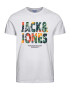 JACK & JONES Majica 'BOOSTER' zelena / oranžna / črna / bela - Pepit.si