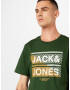 JACK & JONES Majica 'KAIN' gorčica / temno zelena / bela - Pepit.si