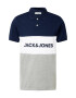 JACK & JONES Majica temno modra / pegasto siva / bela - Pepit.si