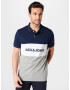 JACK & JONES Majica temno modra / pegasto siva / bela - Pepit.si