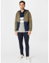 JACK & JONES Majica temno modra / pegasto siva / bela - Pepit.si