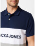 JACK & JONES Majica temno modra / pegasto siva / bela - Pepit.si