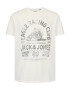 Jack & Jones Plus Majica 'BIKER' grafit / bela - Pepit.si