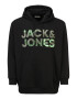 Jack & Jones Plus Majica črna / kaki / neonsko zelena - Pepit.si