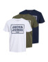 Jack & Jones Plus Majica 'Harrison' mornarska / oliva / bela - Pepit.si