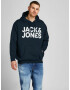 Jack & Jones Plus Majica 'JJECORP' temno modra / bela - Pepit.si