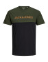 Jack & Jones Plus Majica 'Urban' temno zelena / črna / temno oranžna - Pepit.si