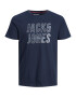 Jack & Jones Plus Majica 'Xilo' mornarska / svetlo modra / siva / bela - Pepit.si