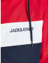 JACK & JONES Prehodna jakna 'Rush' temno modra / ognjeno rdeča / bela - Pepit.si