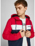 JACK & JONES Prehodna jakna 'Rush' temno modra / ognjeno rdeča / bela - Pepit.si