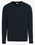 JACK & JONES Pulover 'JJEBASIC KNIT V-NECK' nočno modra - Pepit.si