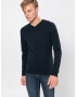 JACK & JONES Pulover 'JJEBASIC KNIT V-NECK' nočno modra - Pepit.si