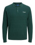 JACK & JONES Pulover 'Park' temno zelena / bela - Pepit.si