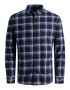 JACK & JONES Srajca 'Denver' mornarska / svetlo modra / bela - Pepit.si