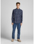 JACK & JONES Srajca 'Denver' mornarska / svetlo modra / bela - Pepit.si