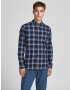 JACK & JONES Srajca 'Denver' mornarska / svetlo modra / bela - Pepit.si