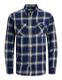 JACK & JONES Srajca modra / mornarska / bela - Pepit.si