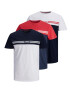 JACK & JONES T-Shirt 'STEVE' mornarska / bela / rdeča - Pepit.si