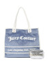 Juicy Couture Nakupovalna torba 'Rosmarie' dimno modra / srebrna / bela - Pepit.si