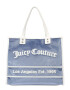 Juicy Couture Nakupovalna torba 'Rosmarie' dimno modra / srebrna / bela - Pepit.si