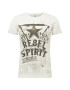 Key Largo Shirt 'FREE MIND' bela / temno siva - Pepit.si