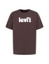 LEVI'S Majica 'SS RELAXED FIT TEE REDS' temno rjava / bela - Pepit.si