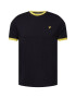 Lyle & Scott Majica 'Ringer' črna / svetlo rumena - Pepit.si