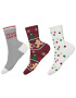 NAME IT Socken 'Renside' siva / bela / bordo / mešane barve - Pepit.si