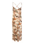 Nasty Gal Petite Obleka '(Ay) Petite Satin Floral Cowl Maxi Slip Dress' slonovina / mešane barve - Pepit.si