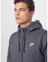 Nike Sportswear Jopa na zadrgo temno siva / bela - Pepit.si