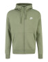 Nike Sportswear Jopa na zadrgo zelena / bela - Pepit.si