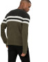 Only & Sons Pulover 'onsLAZLO STRIPED CREW NECK KNIT' zelena / črna / bela - Pepit.si