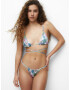 Pull&Bear Bikini zgornji del svetlo modra / pastelno rumena / eozin / off-bela - Pepit.si