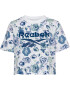 Reebok Sport Majica 'Floral' bela / pastelno zelena / mornarska / pastelno lila - Pepit.si