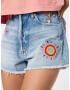 SCOTCH & SODA Kavbojke 'Boyfriend shorts — Back to Nature' moder denim / rumena / pastelno lila / rdeča - Pepit.si