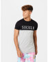 SikSilk Majica pegasto siva / črna / bela - Pepit.si