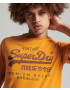 Superdry Majica temno rjava / zlato-rumena - Pepit.si