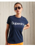 Superdry Majica temno modra / bela - Pepit.si