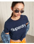 Superdry Majica temno modra / bela - Pepit.si